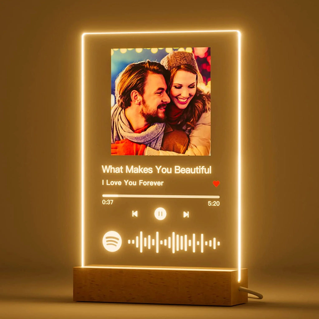 Customizable Spotify Photo Music Plaque Night Light