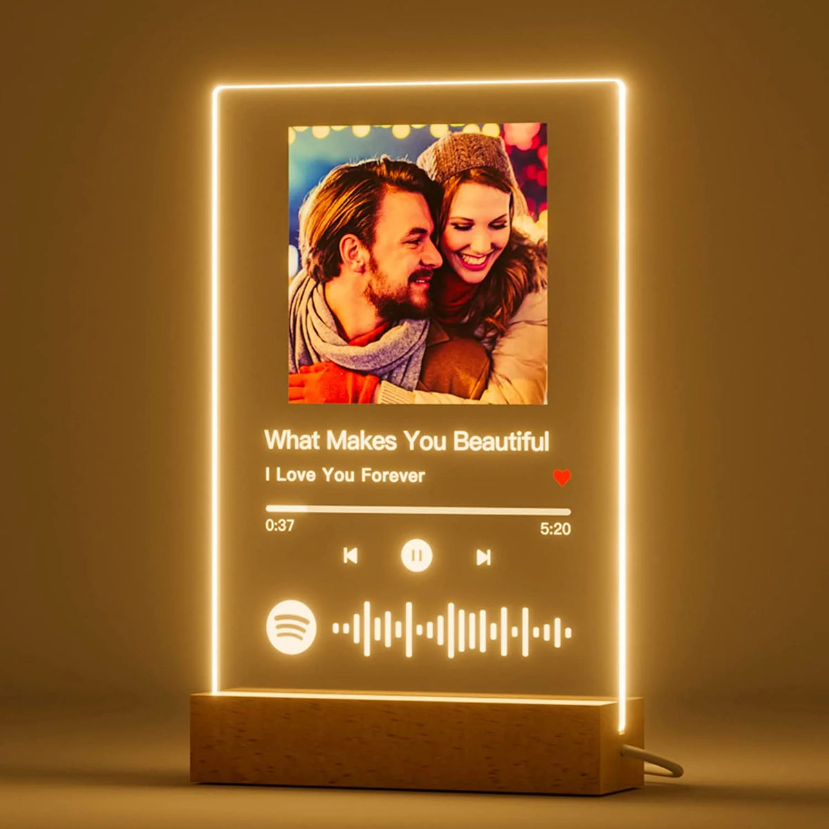 Customizable Spotify Photo Music Plaque Night Light
