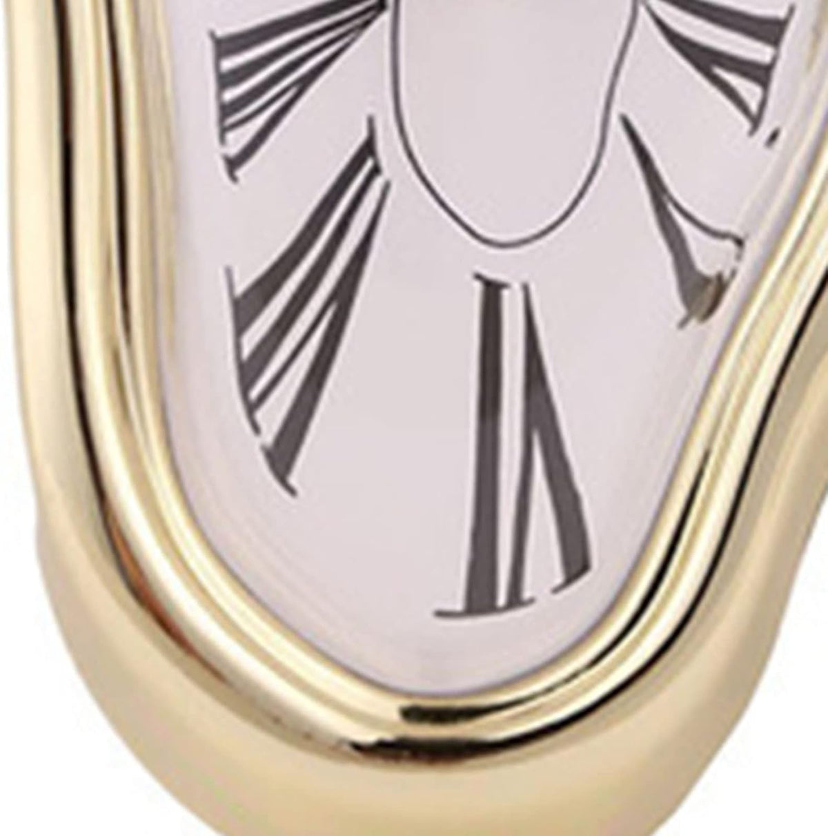 Melting Clock - Retro Deco Twisted Desk Table Clock for Office, Home & Housewarming Decor (Gold)