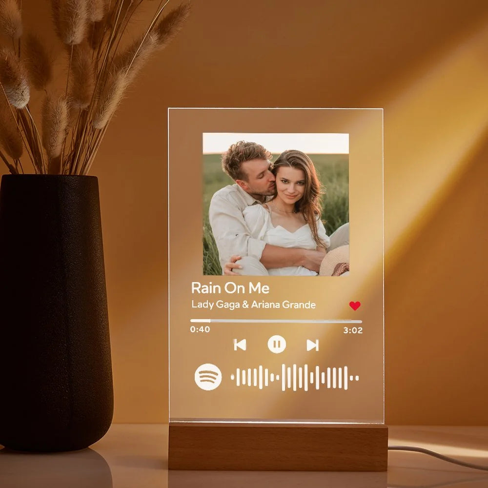 Customizable Spotify Photo Music Plaque Night Light
