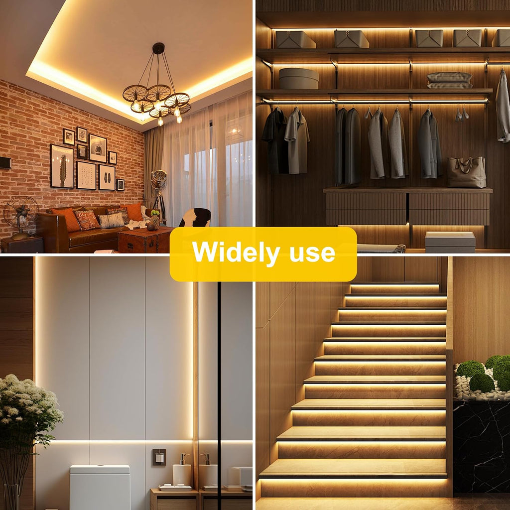 COB LED Strip Lights Warm White,24V Dimmable Led Light Strip KIT with Remote and App Control