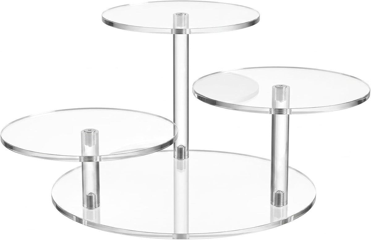 3-Tier Acrylic Stand Risers for LEGO, Figurine Shelf Clear