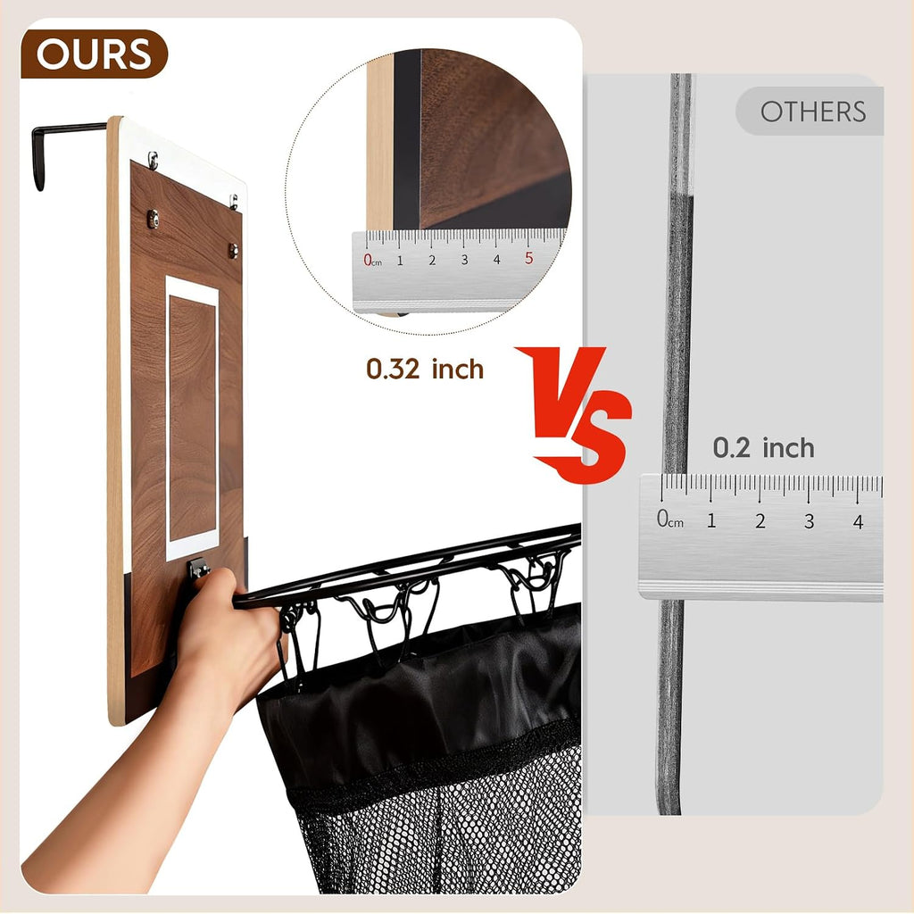 Wooden Hanging Basketball Hoop Laundry Basket with Zipper