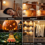 Battery Powered LED Push Puck Lights with Remote, 6 Pack
