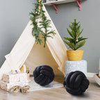 Chic Black Knot Pillows - Set of 2, Decorative Throw Pillows