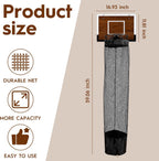 Wooden Hanging Basketball Hoop Laundry Basket with Zipper