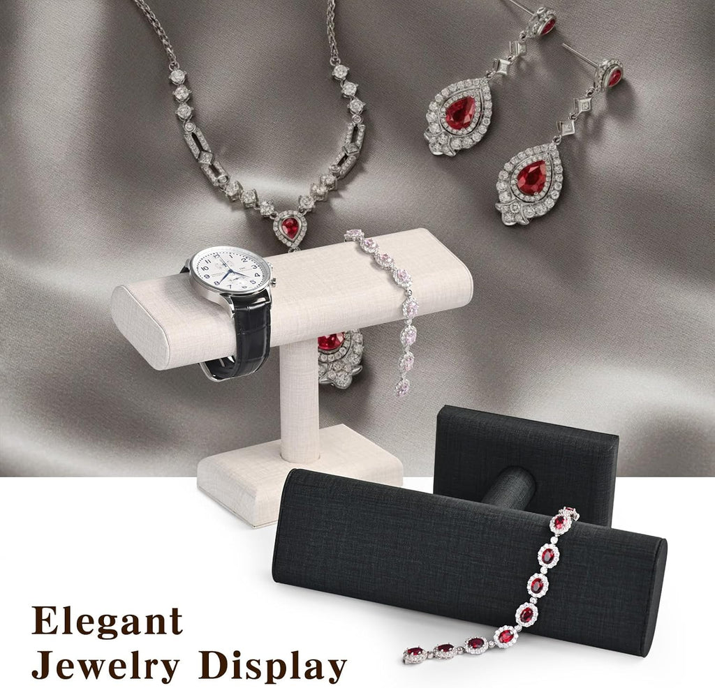 Leather Watch Display Stand T-Bar Showcase Jewelry Display Holder