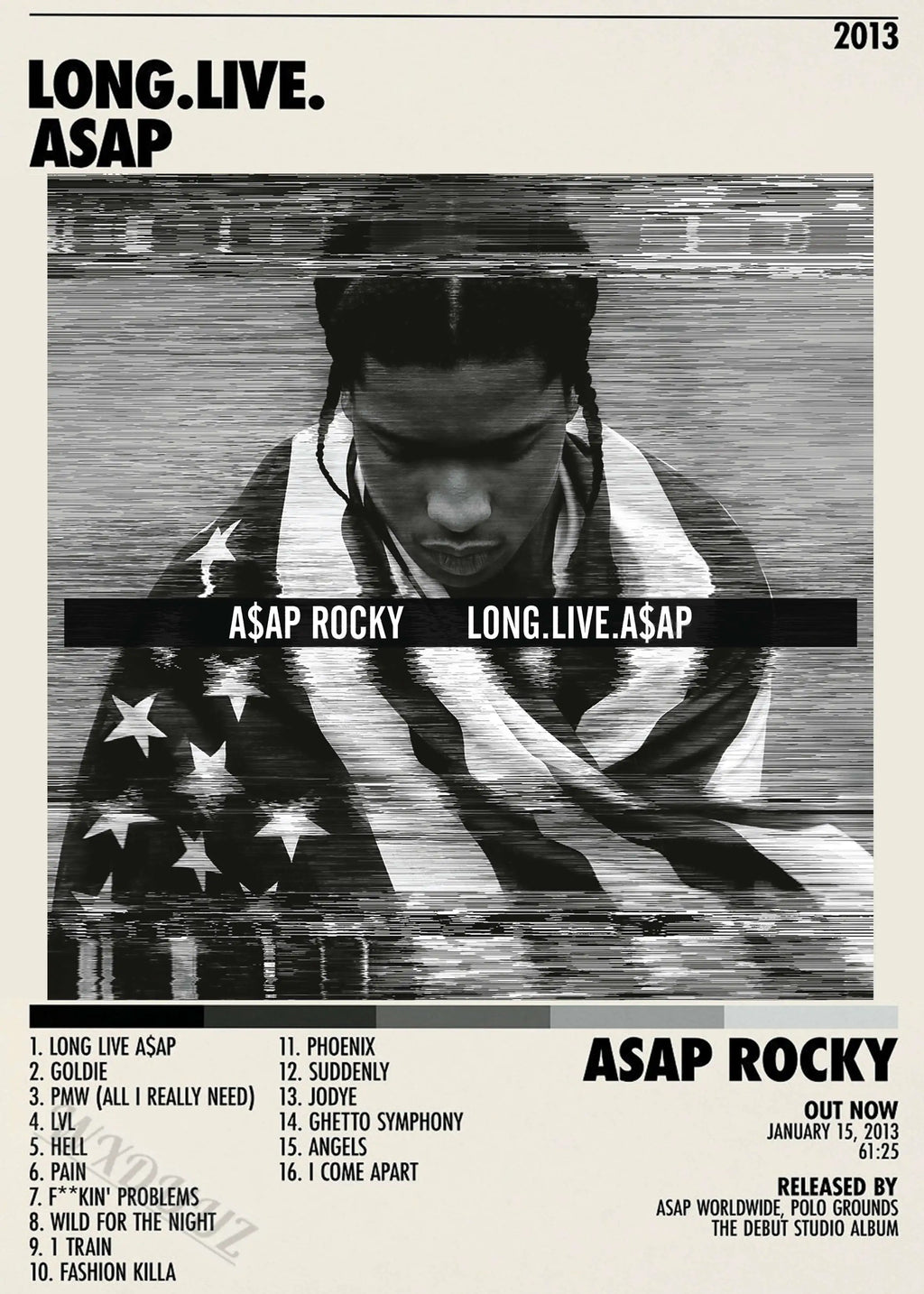 Music Album Star Hot ASAP ROCKY KENDRICK LAMAR 80S Retro Rap Poster Hip Hop Posters for Living Room Painting Art Home Wall Decor