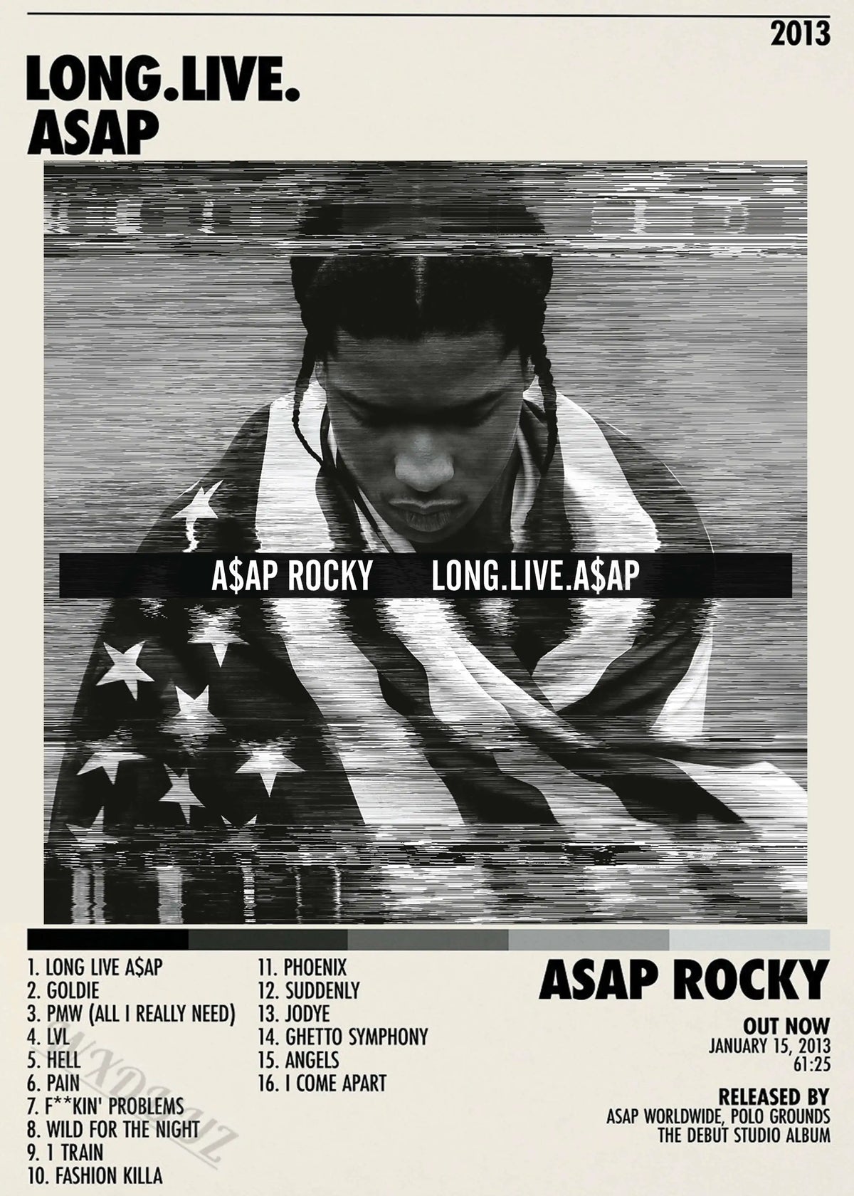 Music Album Star Hot ASAP ROCKY KENDRICK LAMAR 80S Retro Rap Poster Hip Hop Posters for Living Room Painting Art Home Wall Decor