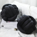 Chic Black Knot Pillows - Set of 2, Decorative Throw Pillows