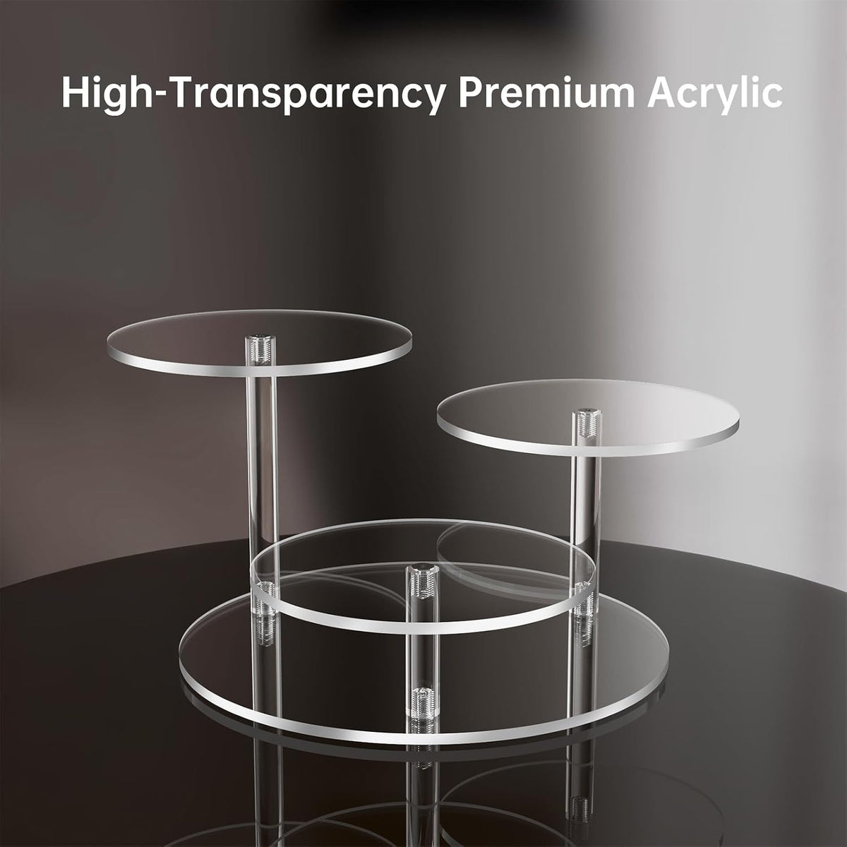 3-Tier Acrylic Stand Risers for LEGO, Figurine Shelf Clear