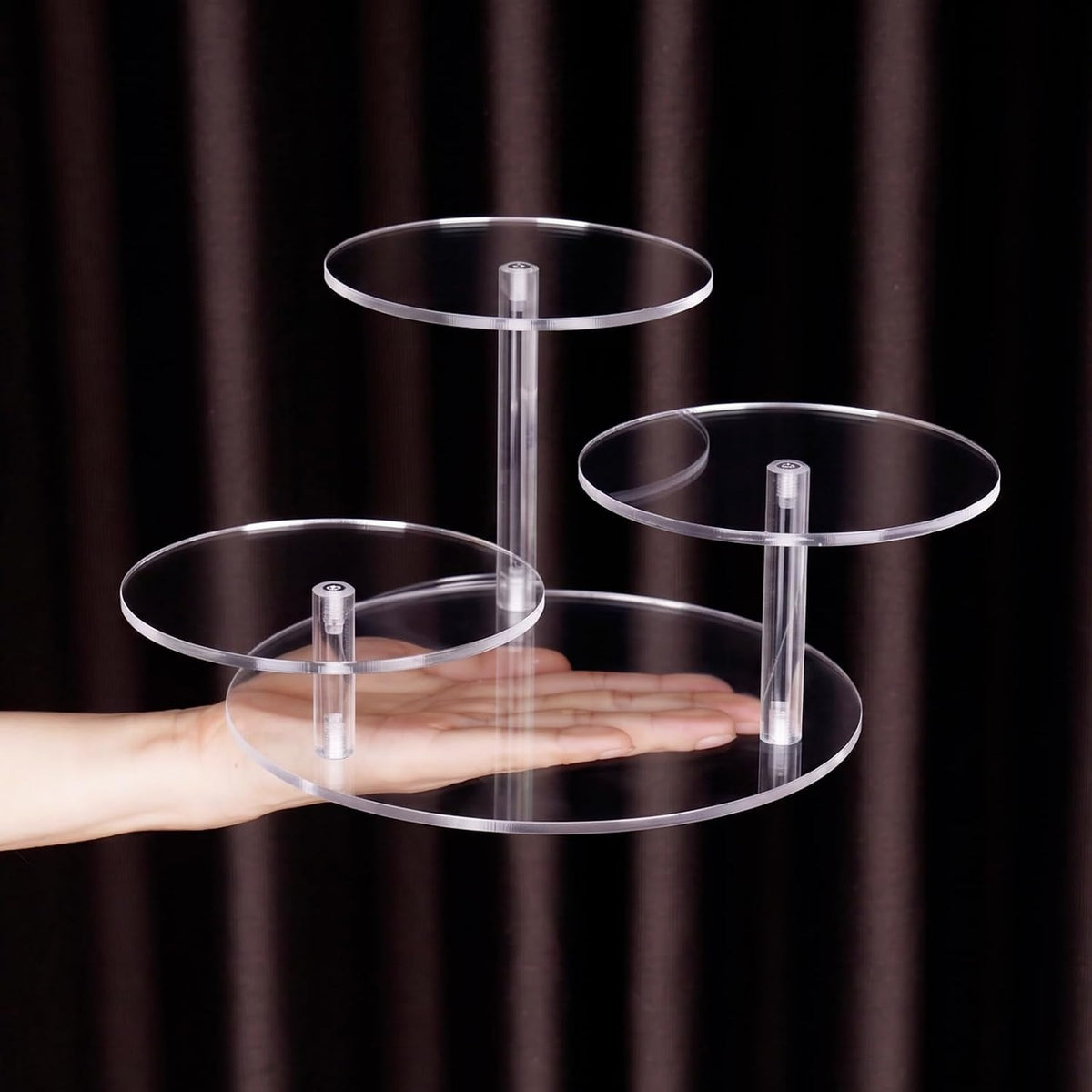 3-Tier Acrylic Stand Risers for LEGO, Figurine Shelf Clear