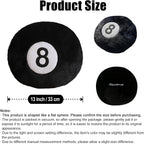 8 Ball Pillow Black Stuffed Billiards Plush Small Toy, 13 Inch