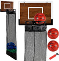 Wooden Hanging Basketball Hoop Laundry Basket with Zipper