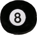 8 Ball Pillow Black Stuffed Billiards Plush Small Toy, 13 Inch