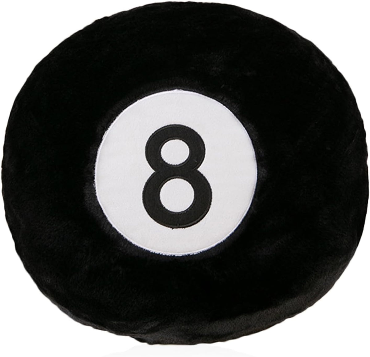 8 Ball Pillow Black Stuffed Billiards Plush Small Toy, 13 Inch
