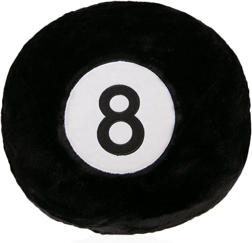 8 Ball Pillow Black Stuffed Billiards Plush Small Toy, 13 Inch